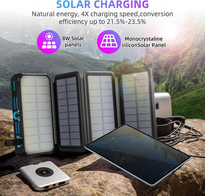 🔥Today's top 50 customers Only $48.99 🎉Outdoor Foldable Solar Large Capacity Charger Mobile Power Bank